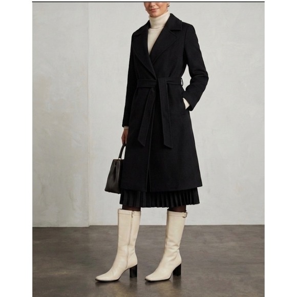 Karen Scott Shoes - Karen Scott Retro Cream All Leather Mid-Calf Square Toe Block Heel Zip Boots 10